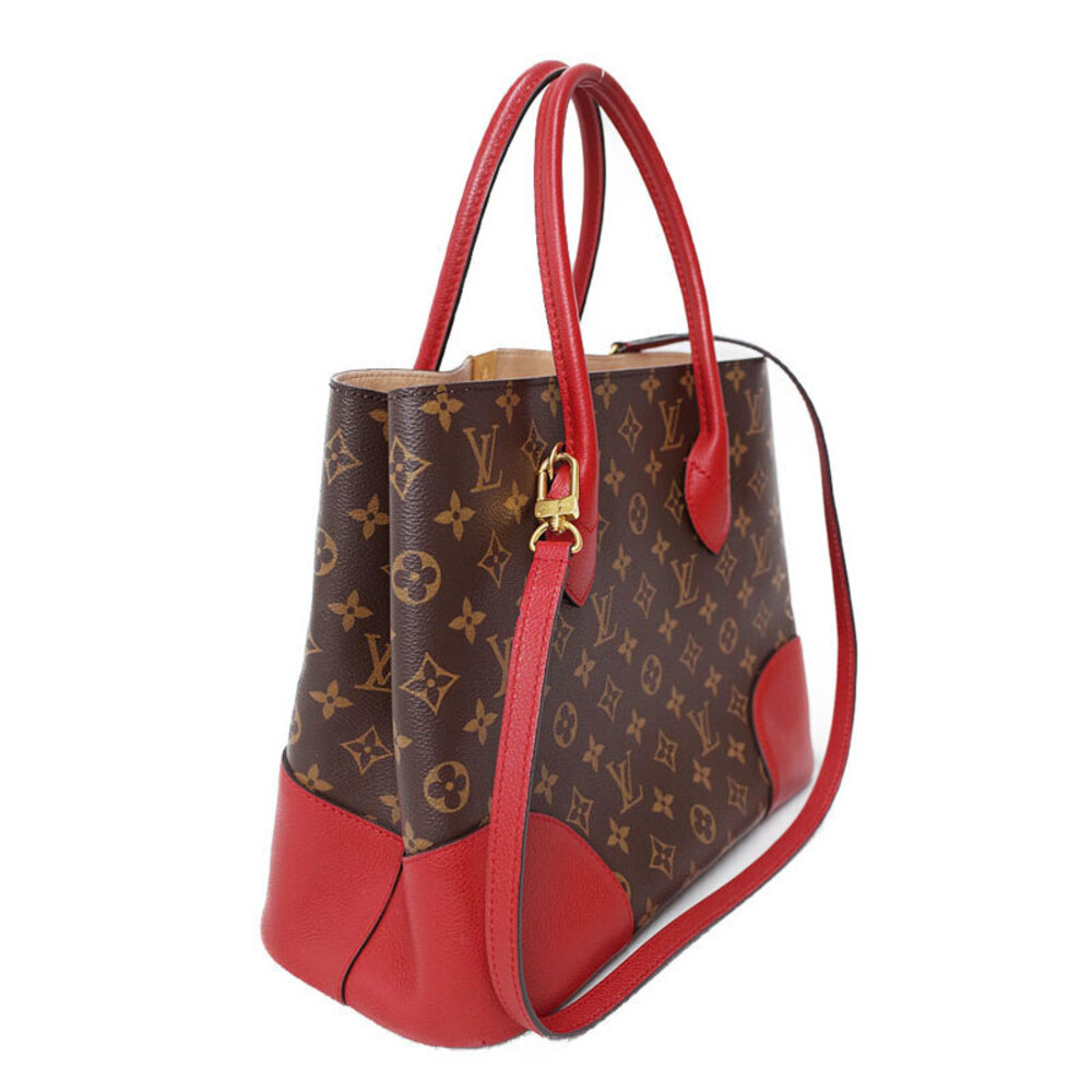 Louis Vuitton Shoulder Leather Brown Leather Brown Bag Flandrin Monogram
